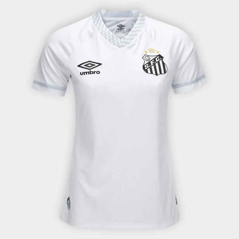 Camiseta de local del Santos 25/26 (sin número) Player Umbro para mujer - Blanco + Gris