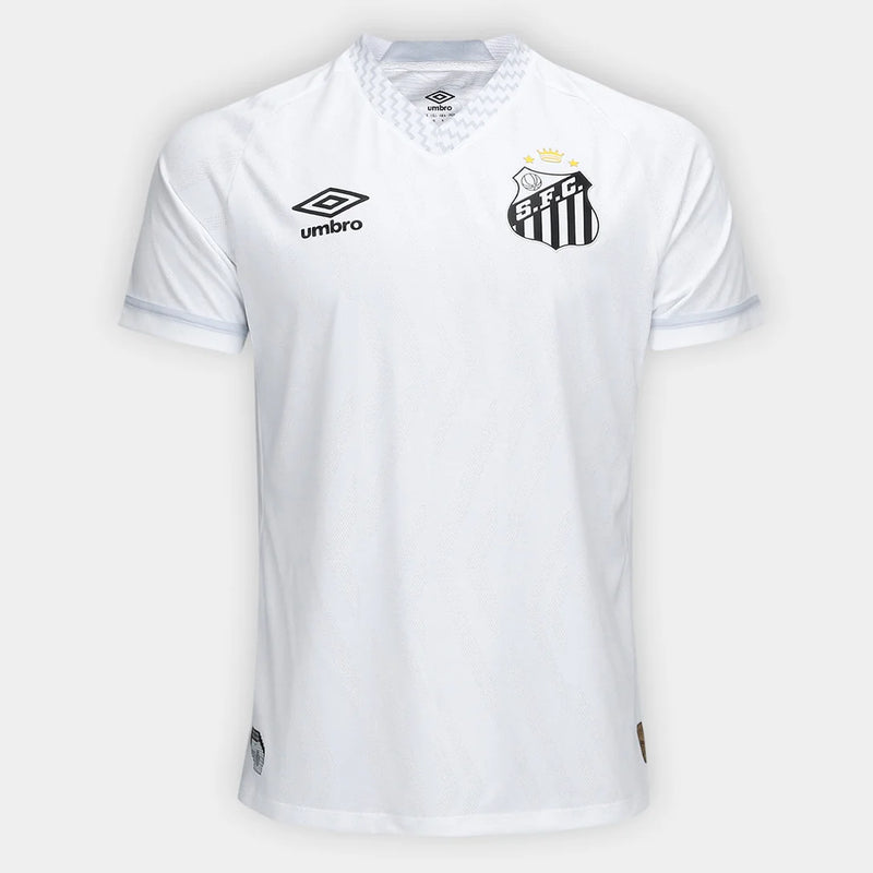 Camiseta de local del Santos 25/26 (sin número) Player Umbro para hombre - Blanca + Gris