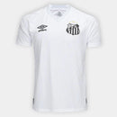 Camiseta de local del Santos 25/26 (sin número) Camiseta de aficionado Umbro para hombre - Blanca + Gris