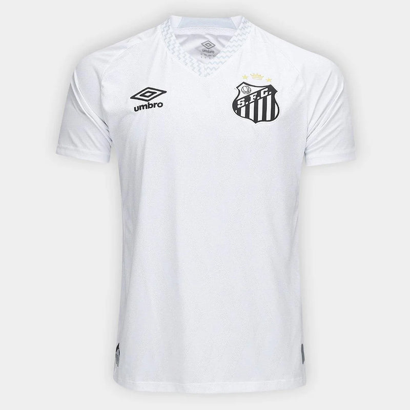 Camiseta de local del Santos 25/26 (sin número) Camiseta de aficionado Umbro para hombre - Blanca + Gris