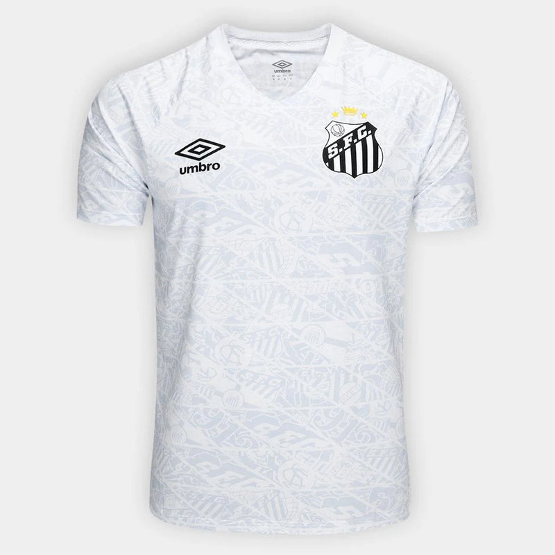 Camiseta local del Santos 25/26 (sin número) Umbro Player para mujer - Blanca + Gris