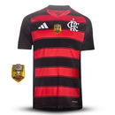 Camiseta Flamengo 1ª 25/26 - Roja y Negra + Parche Copa do Brasil