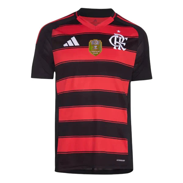 Camiseta Flamengo 1ª 25/26 - Roja y Negra + Parche Copa do Brasil
