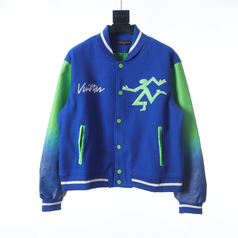 Chaqueta de béisbol empalmada con manga Louis Vuitton